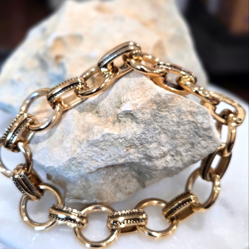 PREMIER DESIGNS Elegant Gold Tone Link  Chain Bracelet